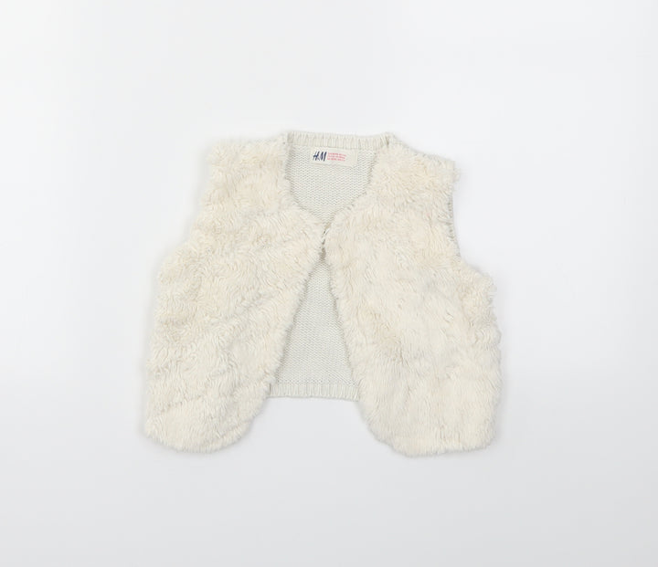 H&M Girls Ivory   Basic Jacket Jacket Size 3-4 Years