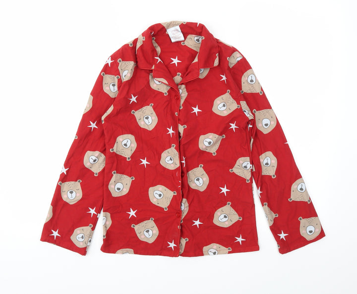 GIRLS Girls Red Animal Print Top Pyjama Top Size 10-11 Years