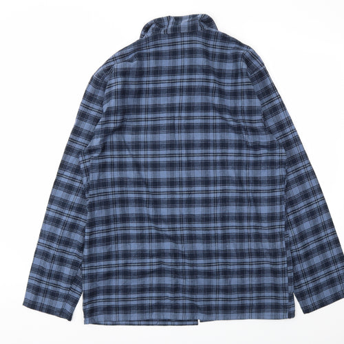 M&S Mens Blue Check   Pyjama Top Size M
