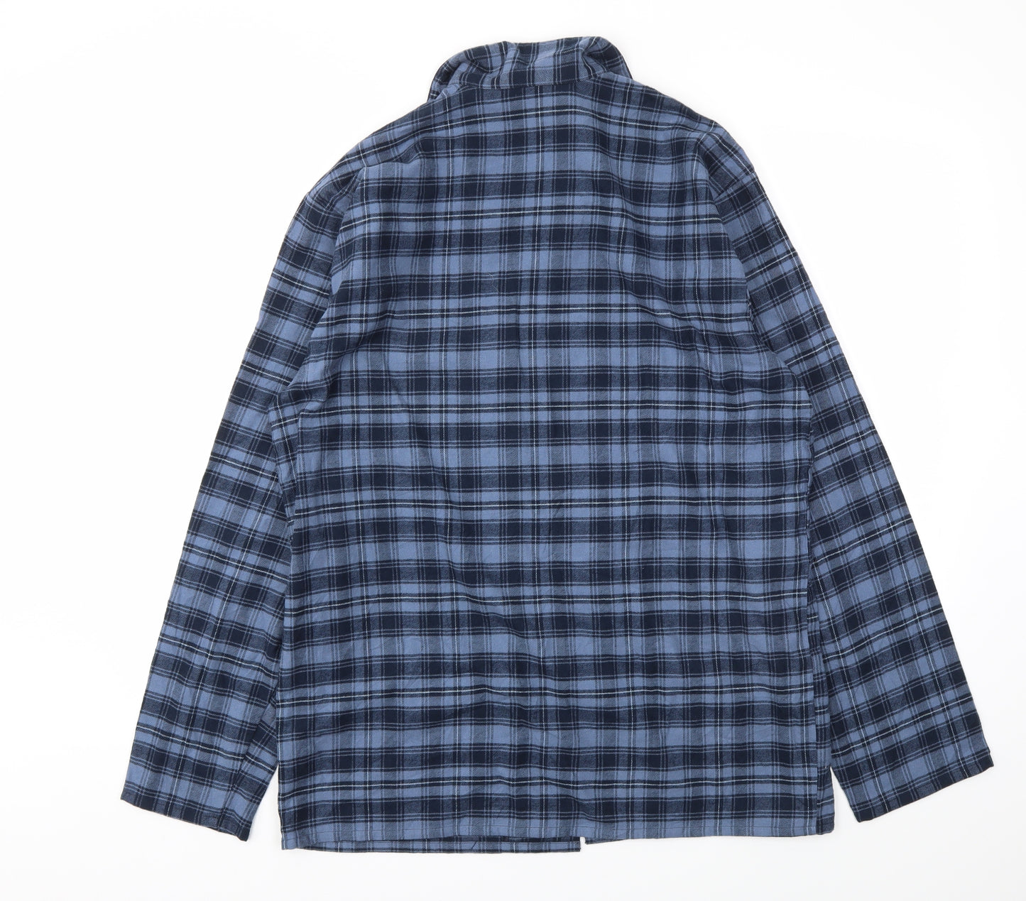 M&S Mens Blue Check   Pyjama Top Size M