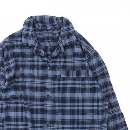 M&S Mens Blue Check   Pyjama Top Size M