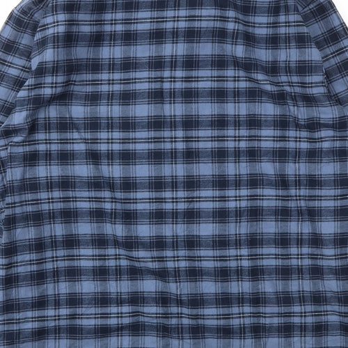 M&S Mens Blue Check   Pyjama Top Size M