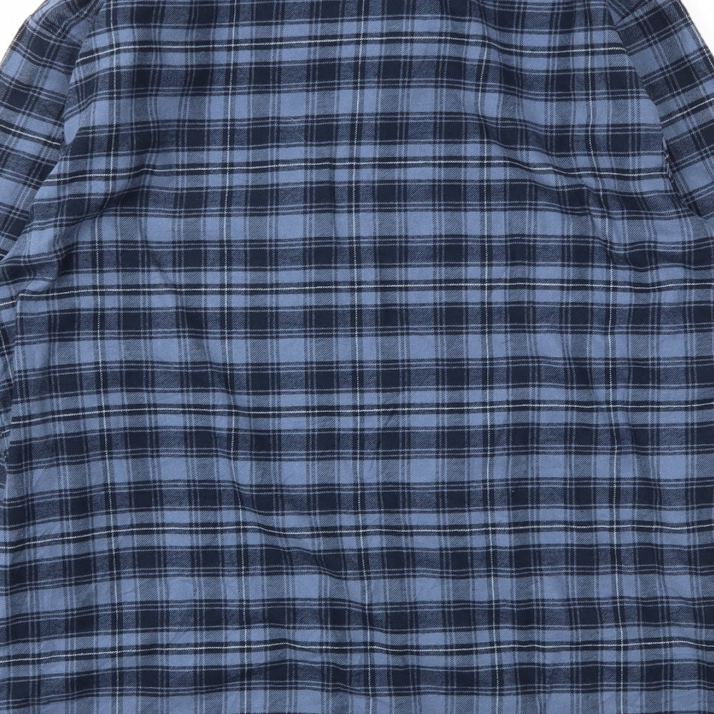M&S Mens Blue Check   Pyjama Top Size M
