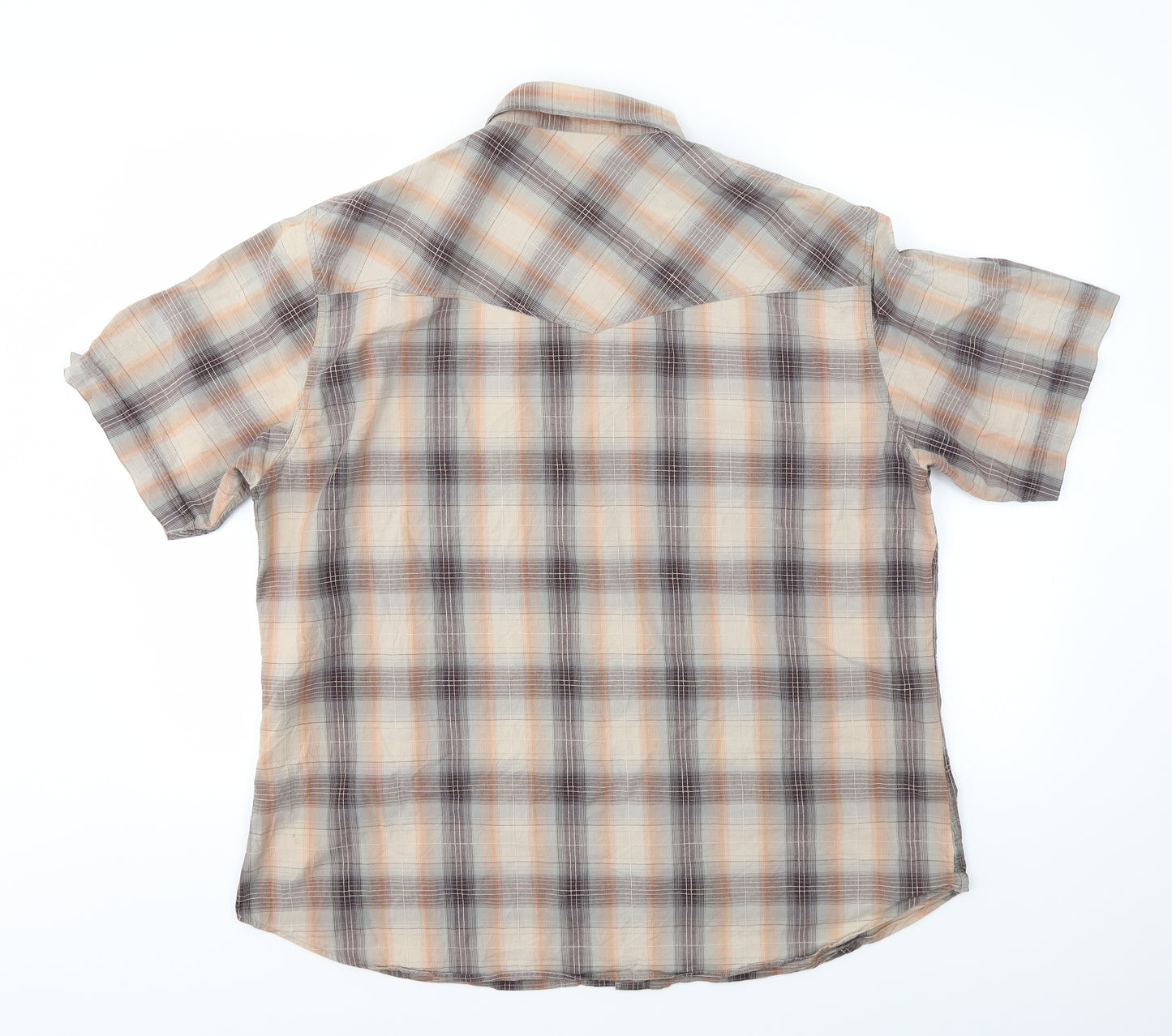 George Mens Ivory Check   T-Shirt Size 2XL