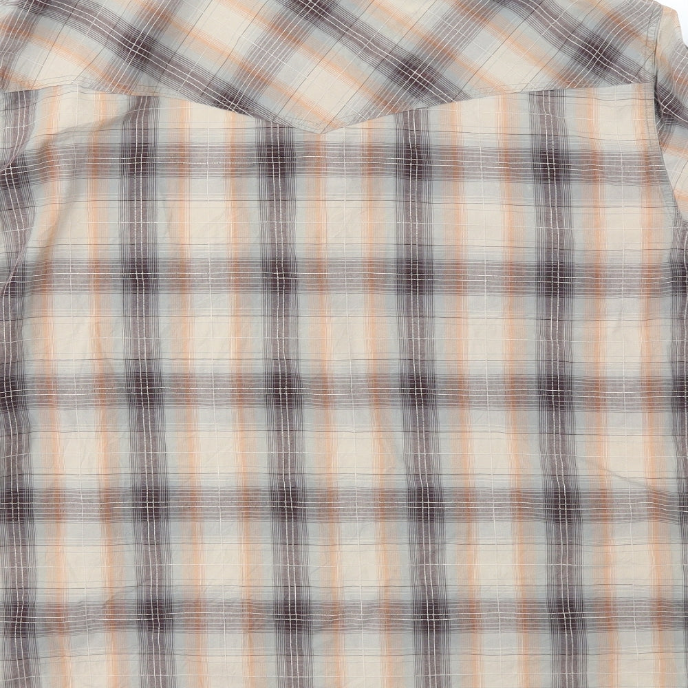 George Mens Ivory Check   T-Shirt Size 2XL