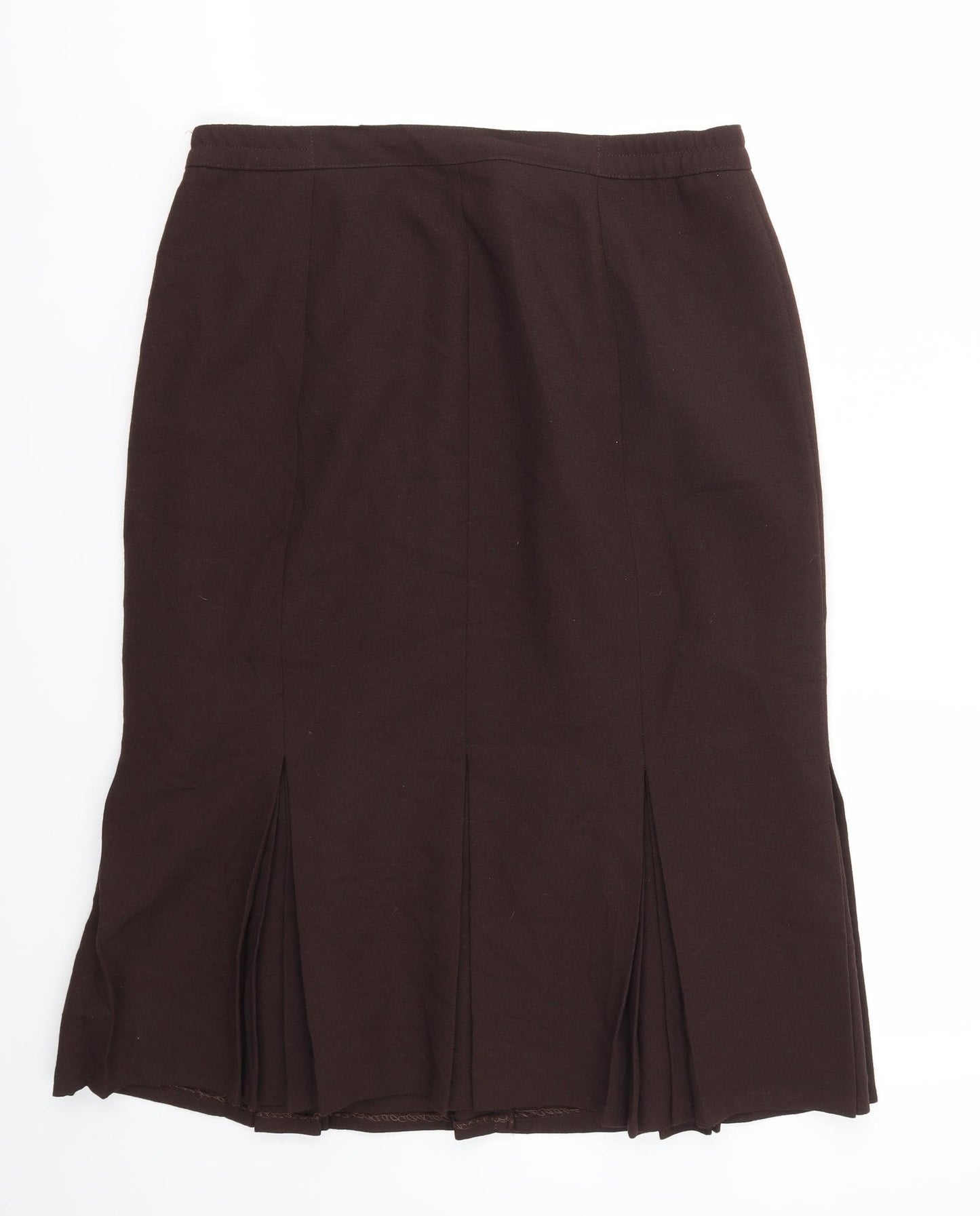 Preworn Womens Brown Houndstooth  Flare Skirt Size 16