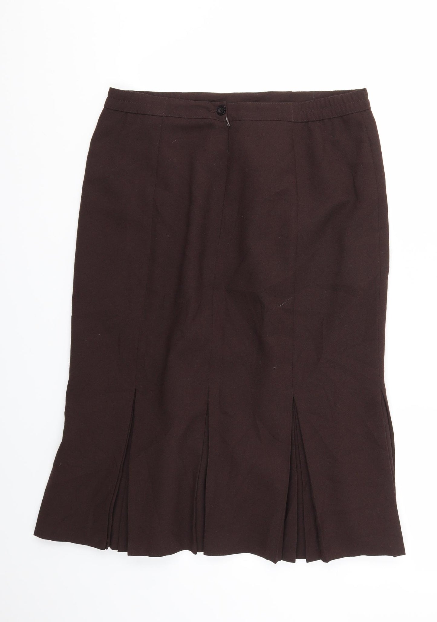 Preworn Womens Brown Houndstooth  Flare Skirt Size 16