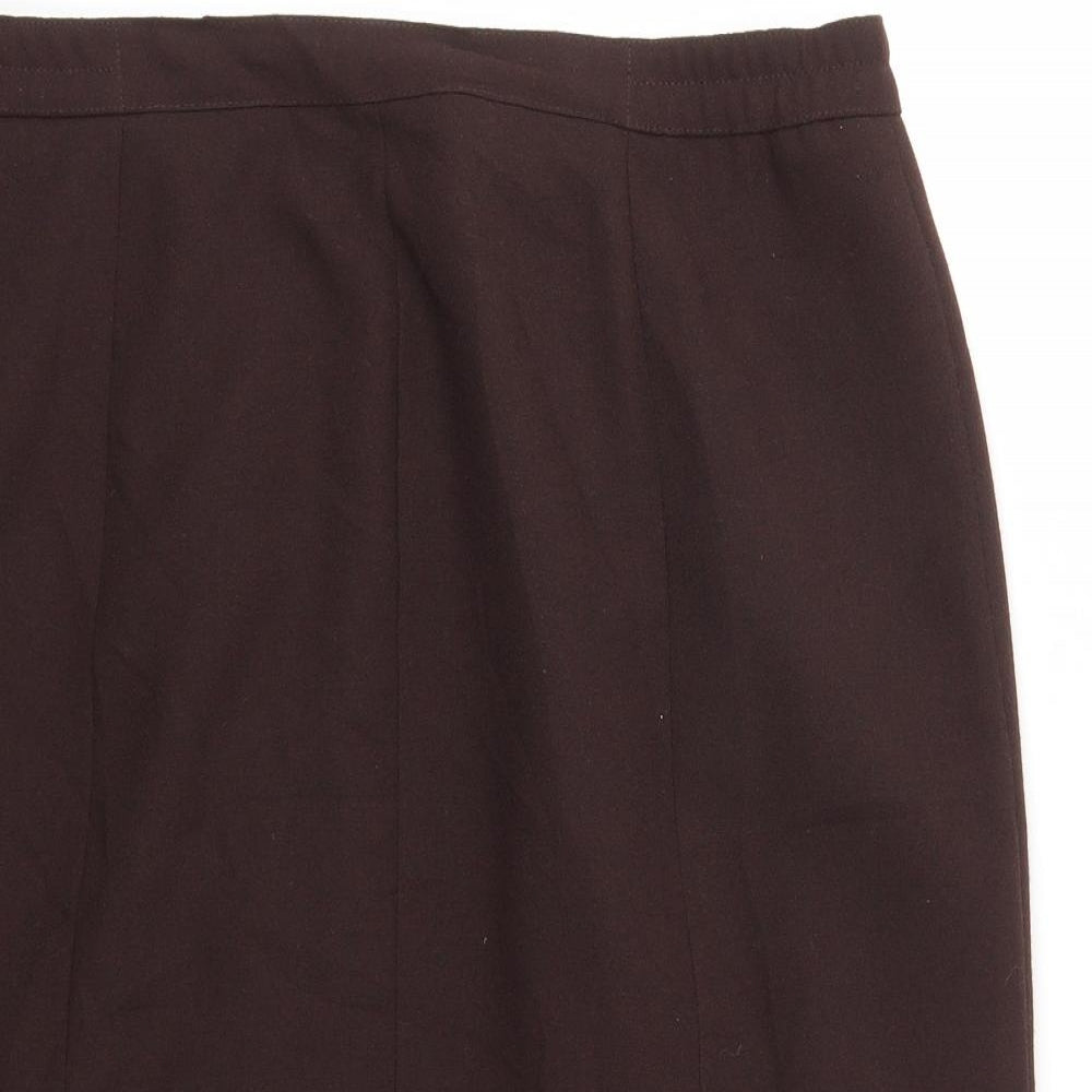 Preworn Womens Brown Houndstooth  Flare Skirt Size 16