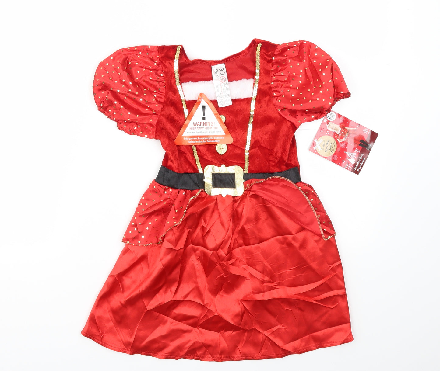 WILKO Girls Red   Fit & Flare  Size 3-4 Years