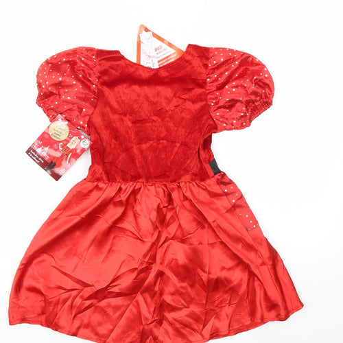 WILKO Girls Red   Fit & Flare  Size 3-4 Years