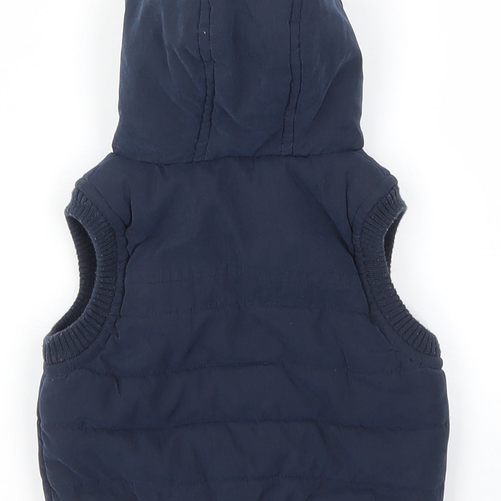 George Boys Blue Animal Print  Gilet Coat Size 0-3 Months