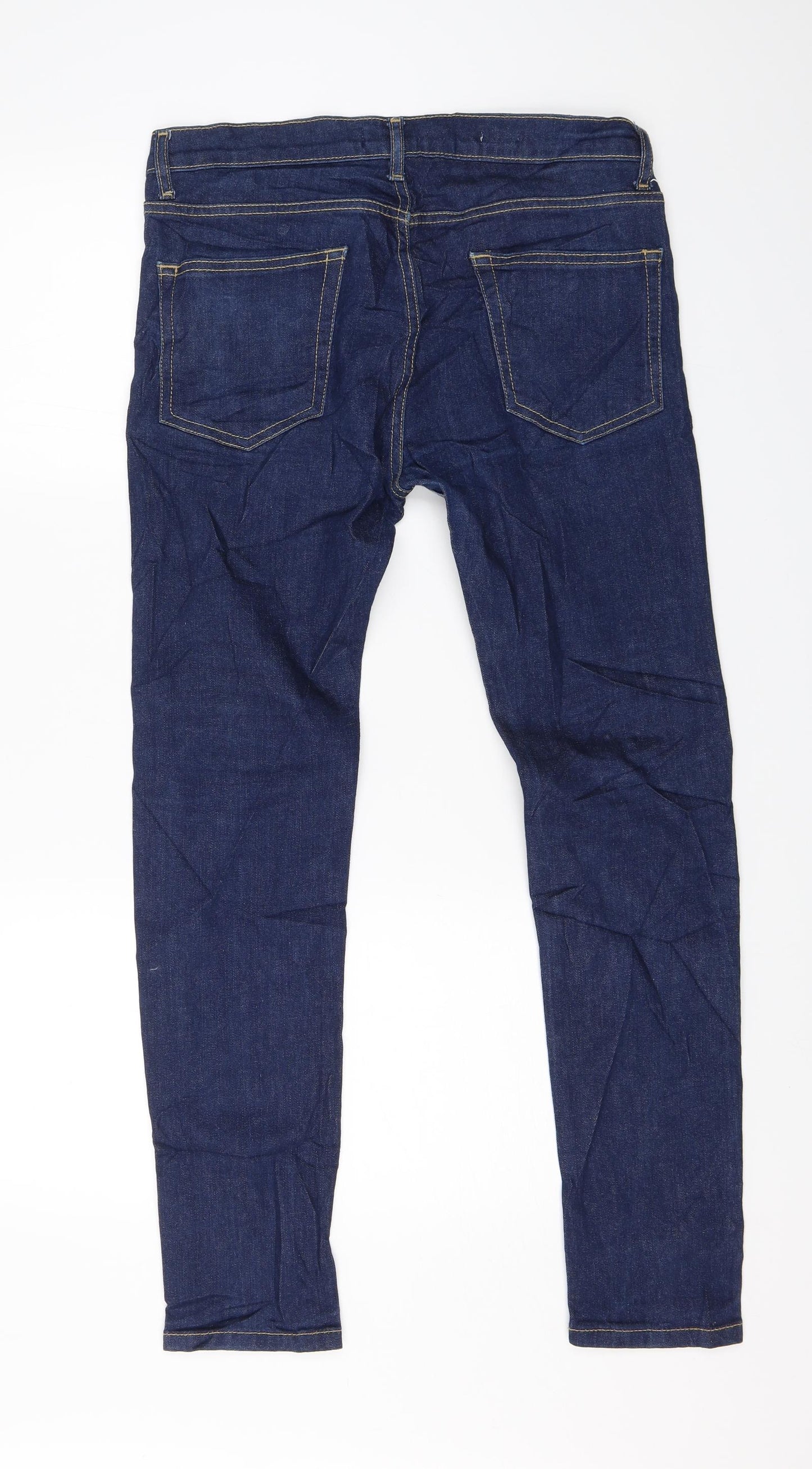 Topman Mens Blue  Denim Skinny Jeans Size 32 L28 in