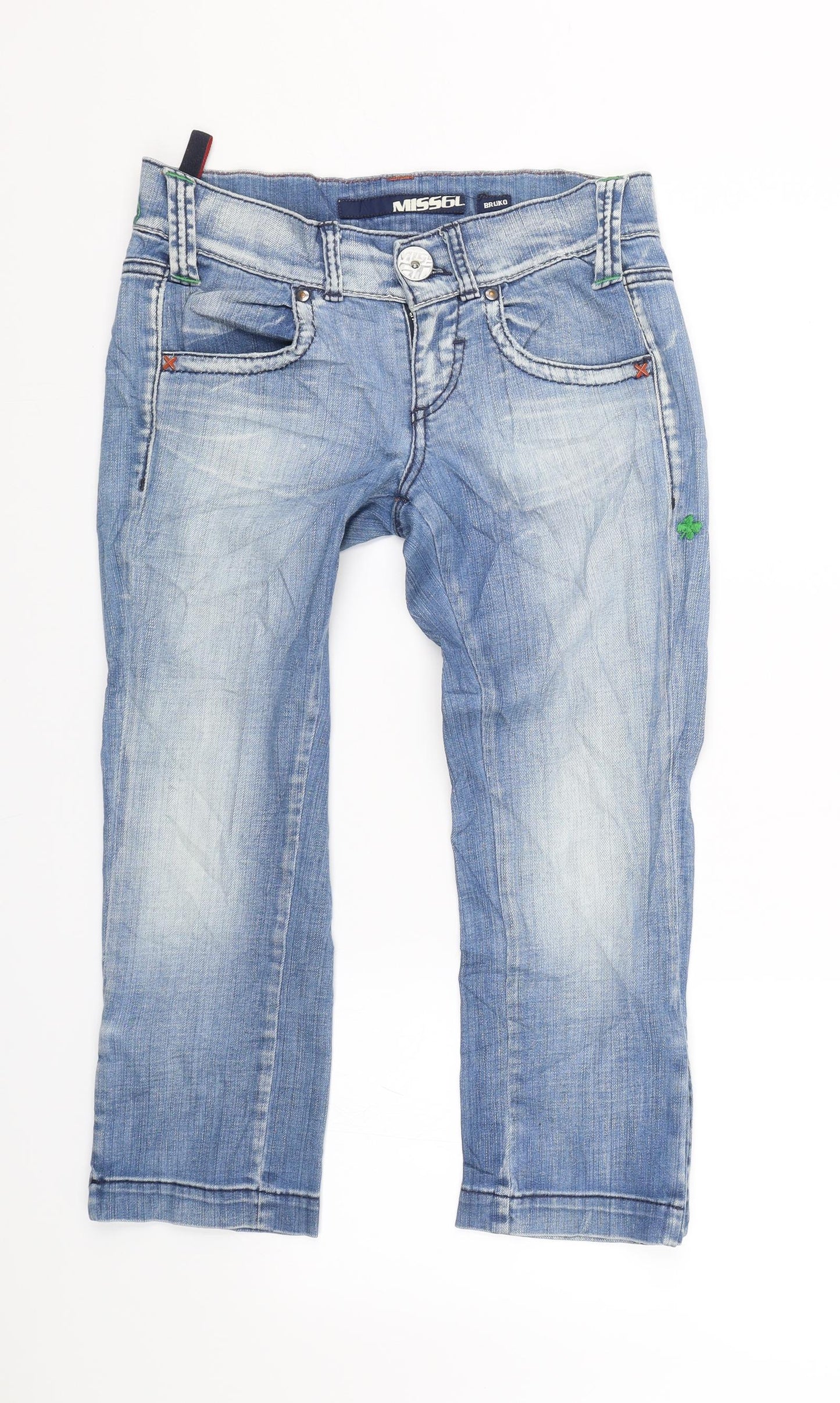 Miss Sixty Womens Blue  Denim Straight Jeans Size 27 L22 in - 4 Leaf Clover
