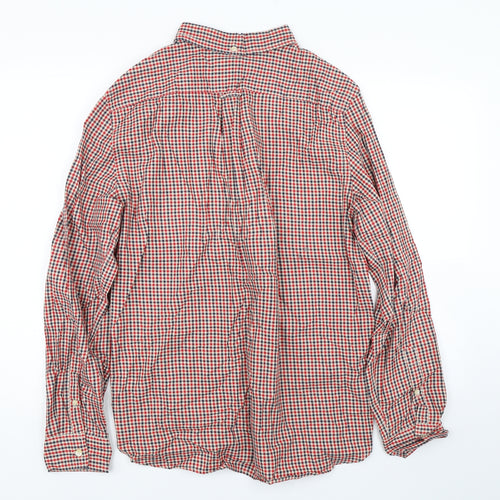 H&M Mens Red Check   Button-Up Size M