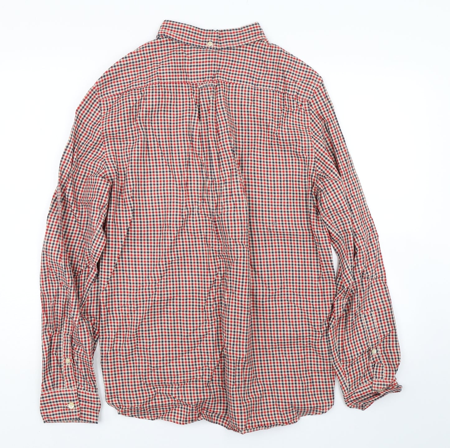 H&M Mens Red Check   Button-Up Size M