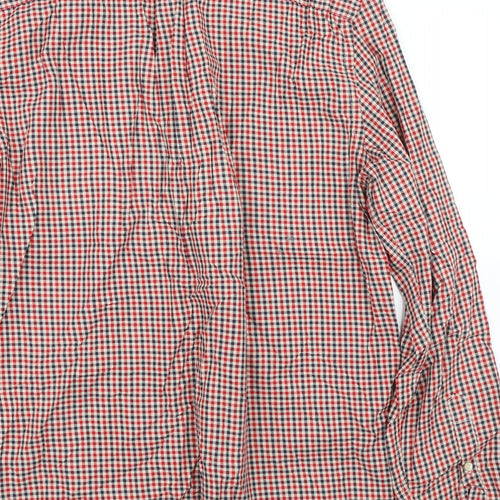 H&M Mens Red Check   Button-Up Size M