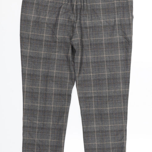 River Island Womens Grey Check  Carrot Trousers Size 34 L25.5 in
