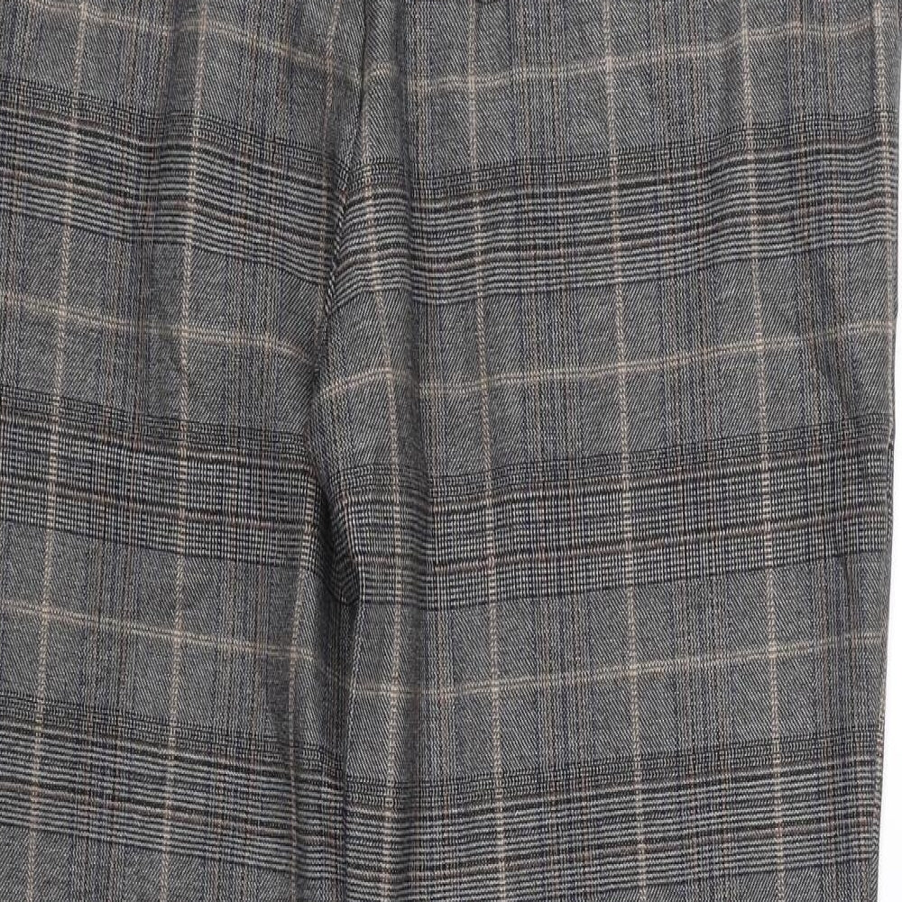 River Island Womens Grey Check  Carrot Trousers Size 34 L25.5 in