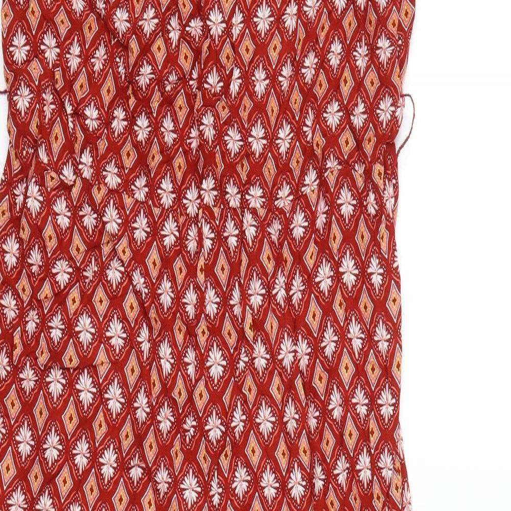 Principles Womens Red Argyle/Diamond  Playsuit One-Piece Size 12 L28 in