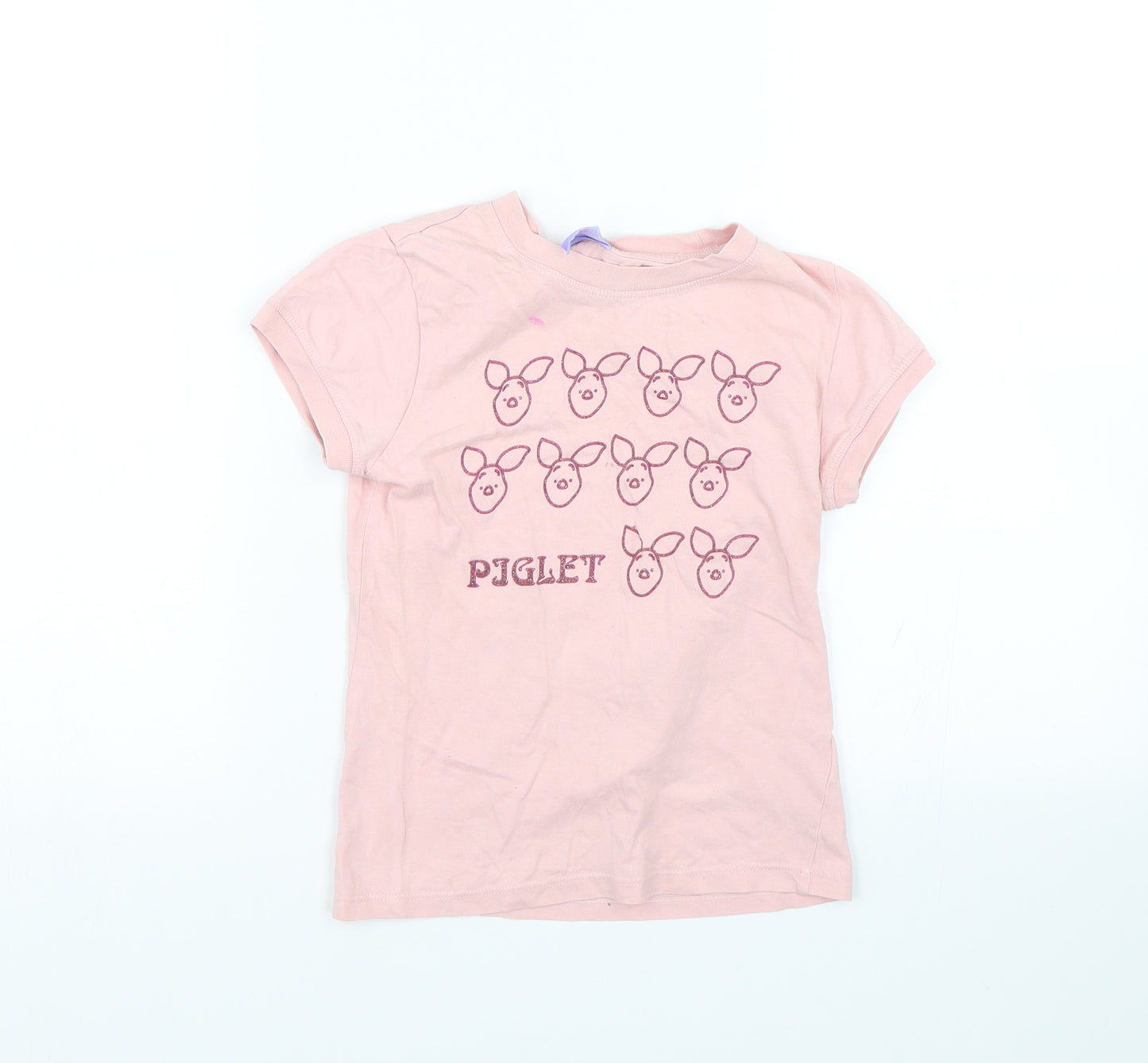 Disney Girls Pink   Basic T-Shirt Size 11-12 Years  - Piglet