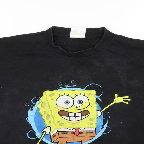 Primark Mens Black    Pyjama Top Size M  - spongebob square pants