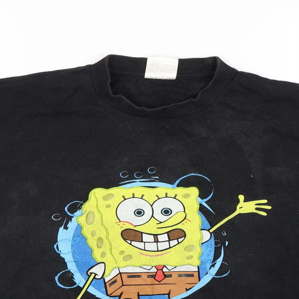 Primark Mens Black    Pyjama Top Size M  - spongebob square pants