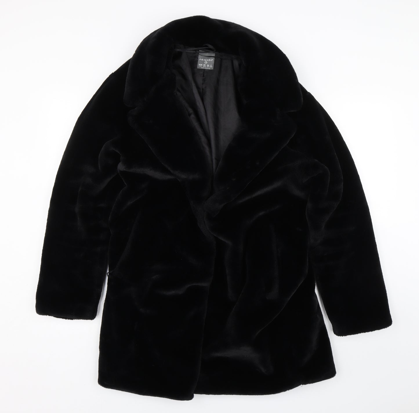 Primark Womens Black   Overcoat Coat Size 14