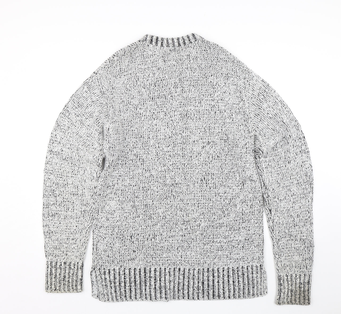H&M Mens Grey  Knit Pullover Jumper Size M