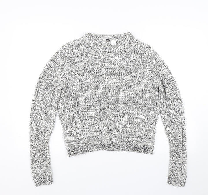 H&M Womens Grey  Knit Pullover Jumper Size M