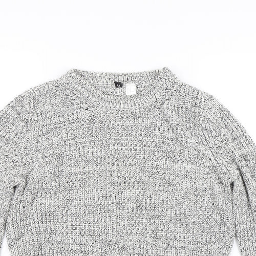 H&M Womens Grey  Knit Pullover Jumper Size M