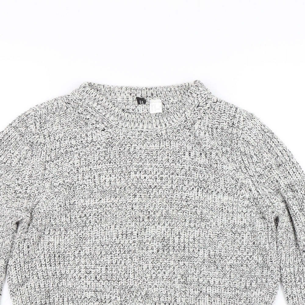 H&M Womens Grey  Knit Pullover Jumper Size M