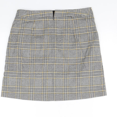 F&F Womens Grey Check  Bandage Skirt Size 10