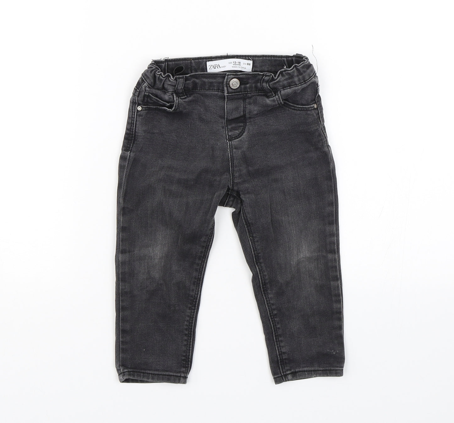 Zara Baby Black  Denim Capri Jeans Size 12-18 Months
