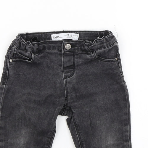 Zara Baby Black  Denim Capri Jeans Size 12-18 Months