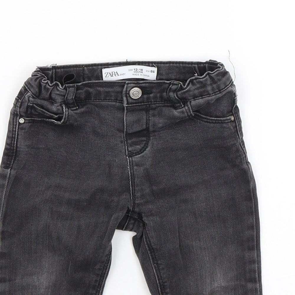 Zara Baby Black  Denim Capri Jeans Size 12-18 Months
