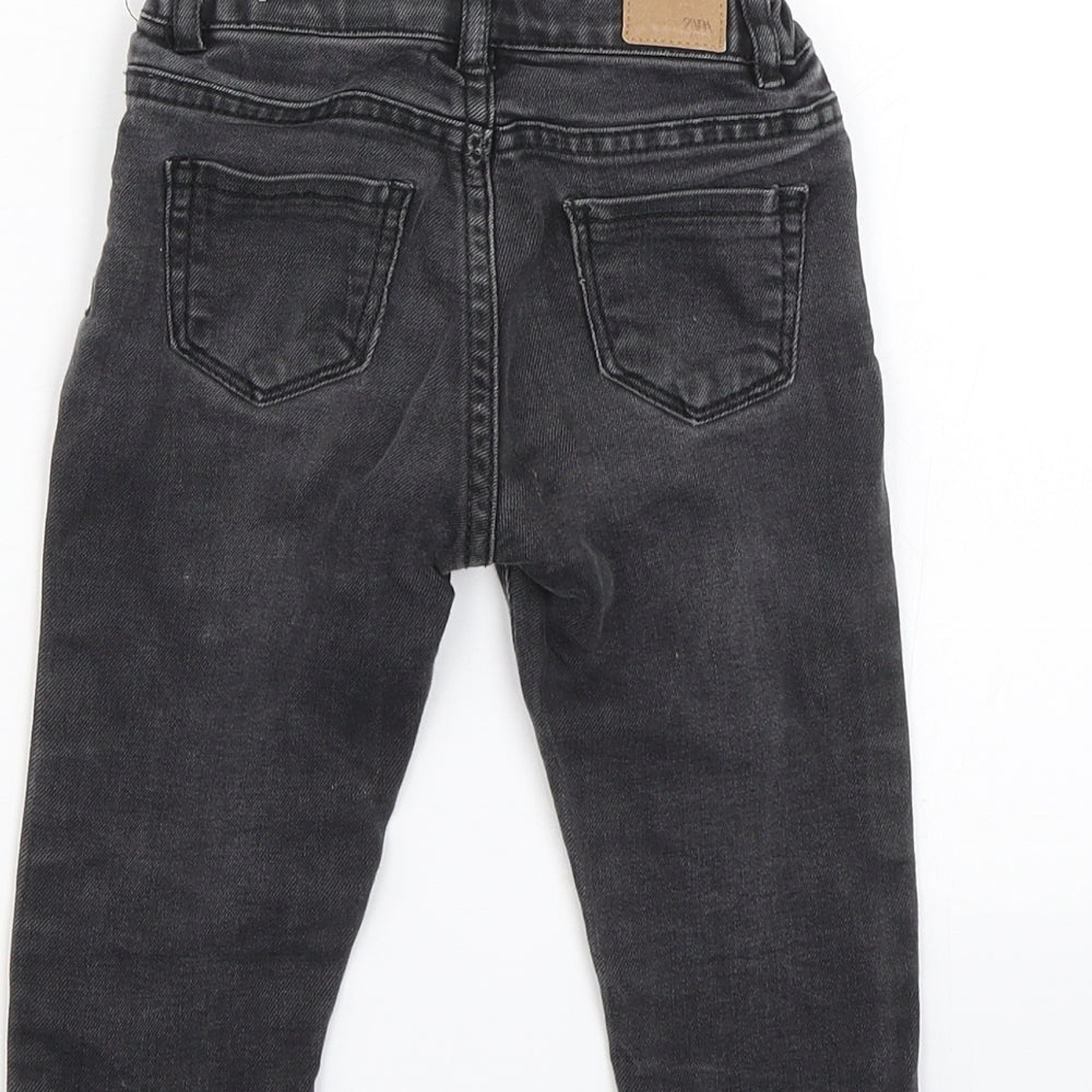 Zara Baby Black  Denim Capri Jeans Size 12-18 Months