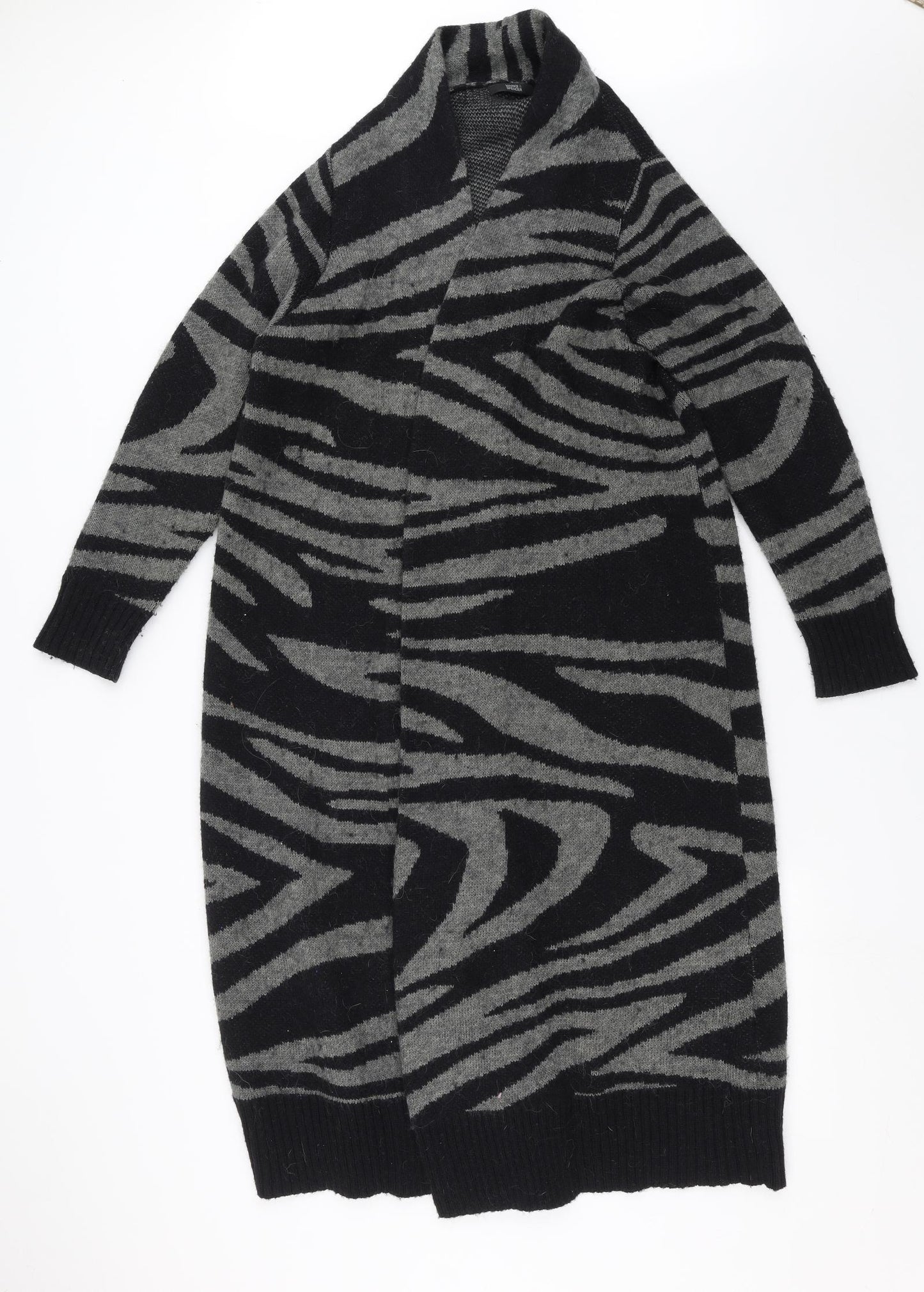 Marks and Spencer Womens Black Geometric Knit Cardigan Jumper Size 20