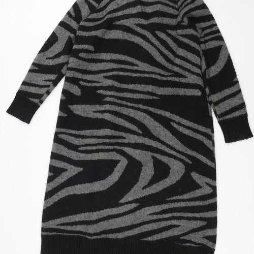 Marks and Spencer Womens Black Geometric Knit Cardigan Jumper Size 20