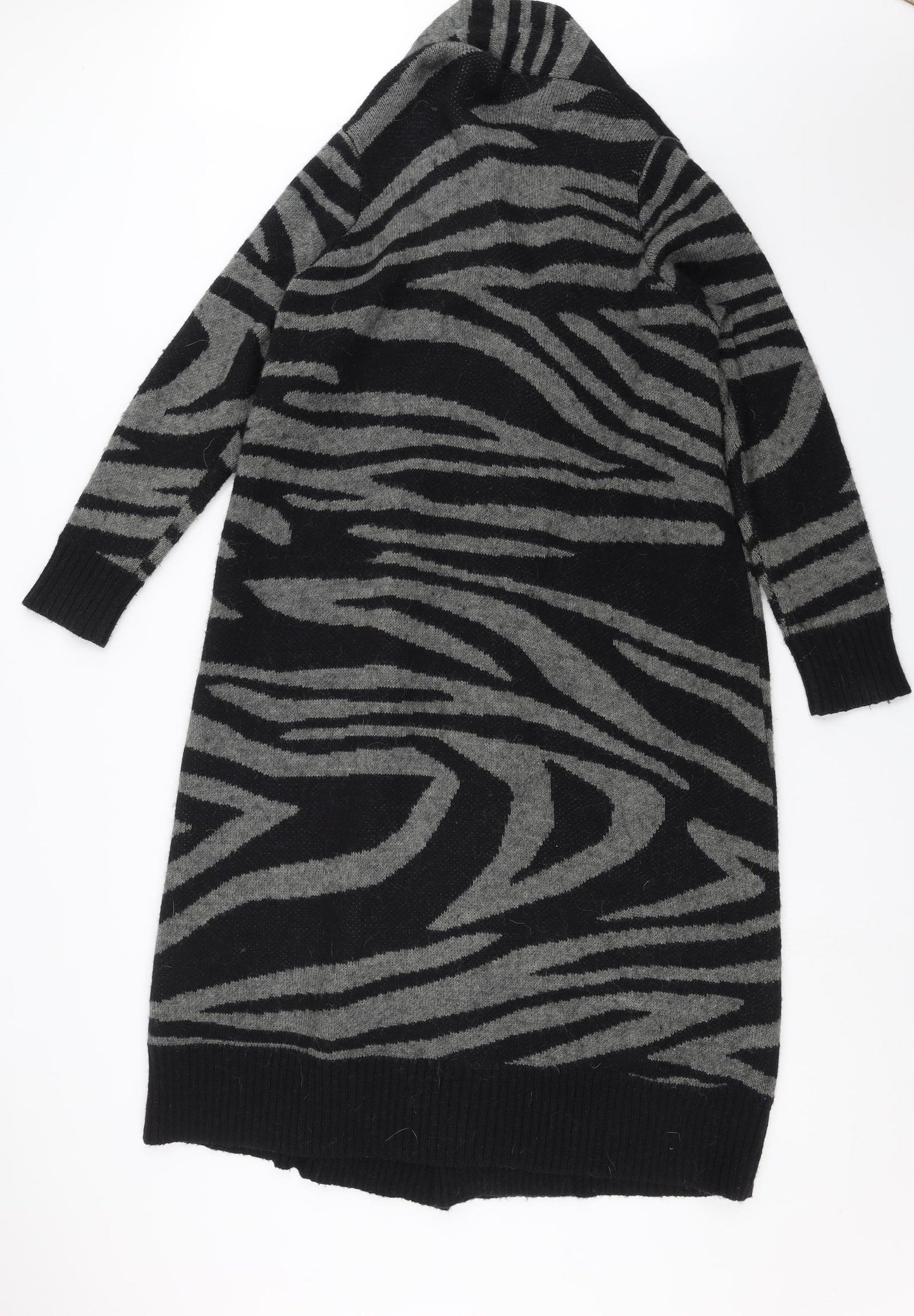 Marks and Spencer Womens Black Geometric Knit Cardigan Jumper Size 20