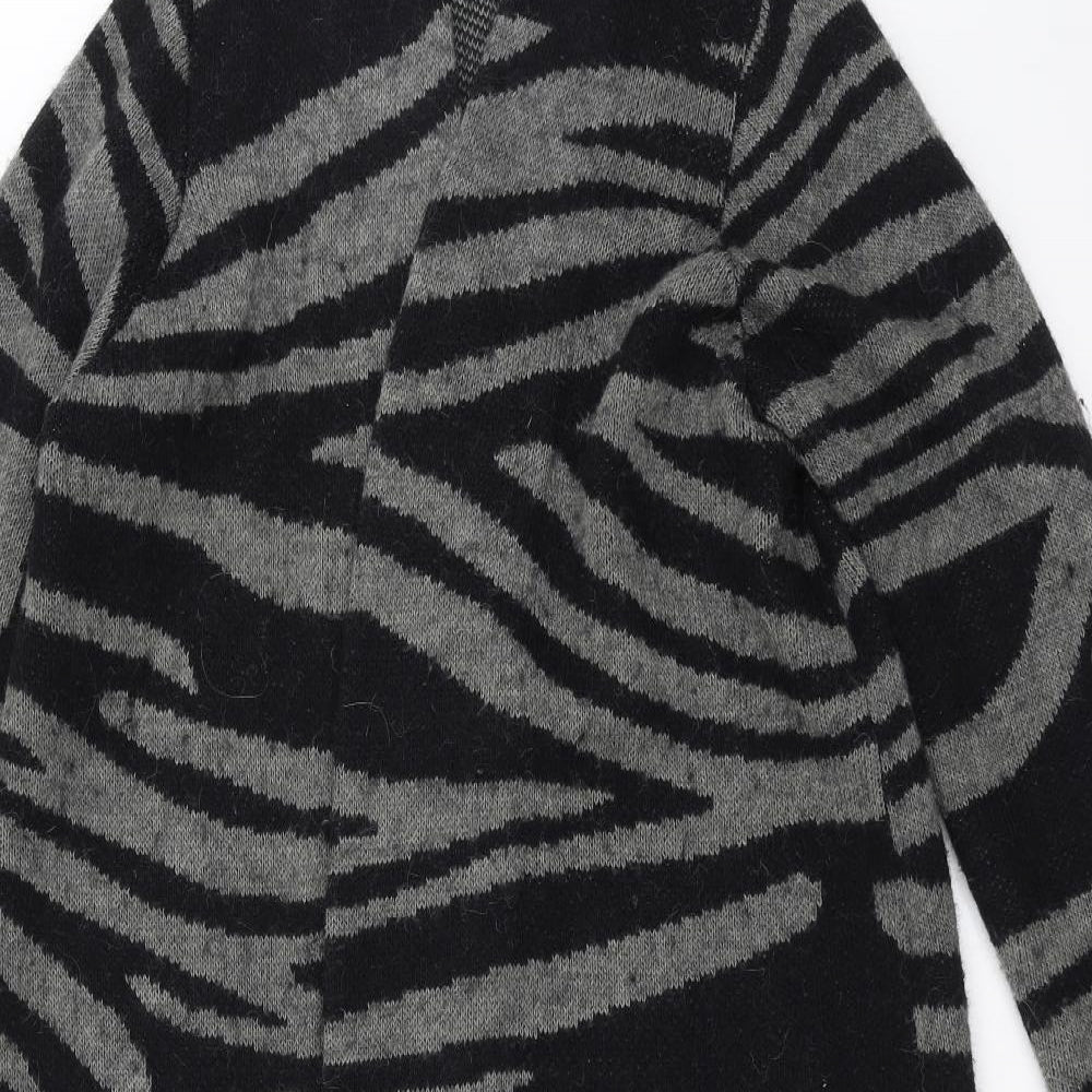 Marks and Spencer Womens Black Geometric Knit Cardigan Jumper Size 20