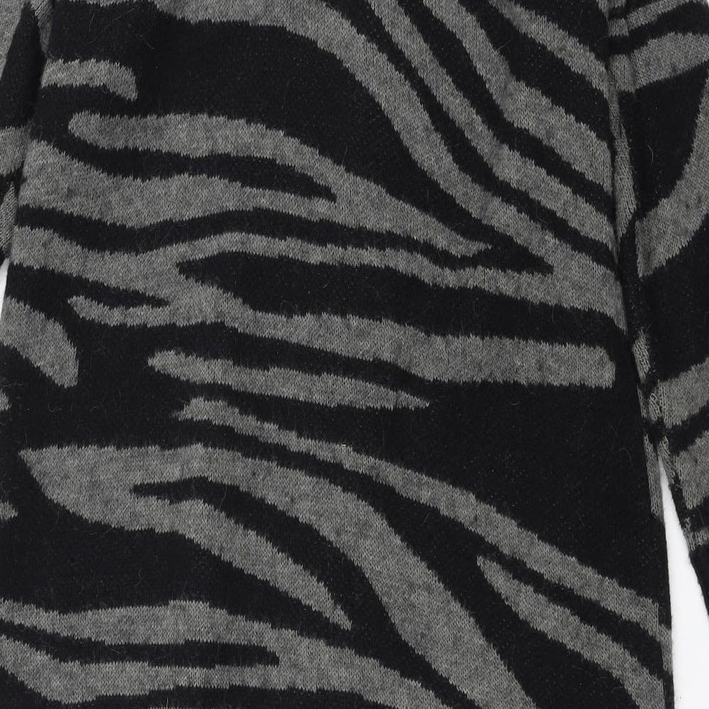 Marks and Spencer Womens Black Geometric Knit Cardigan Jumper Size 20