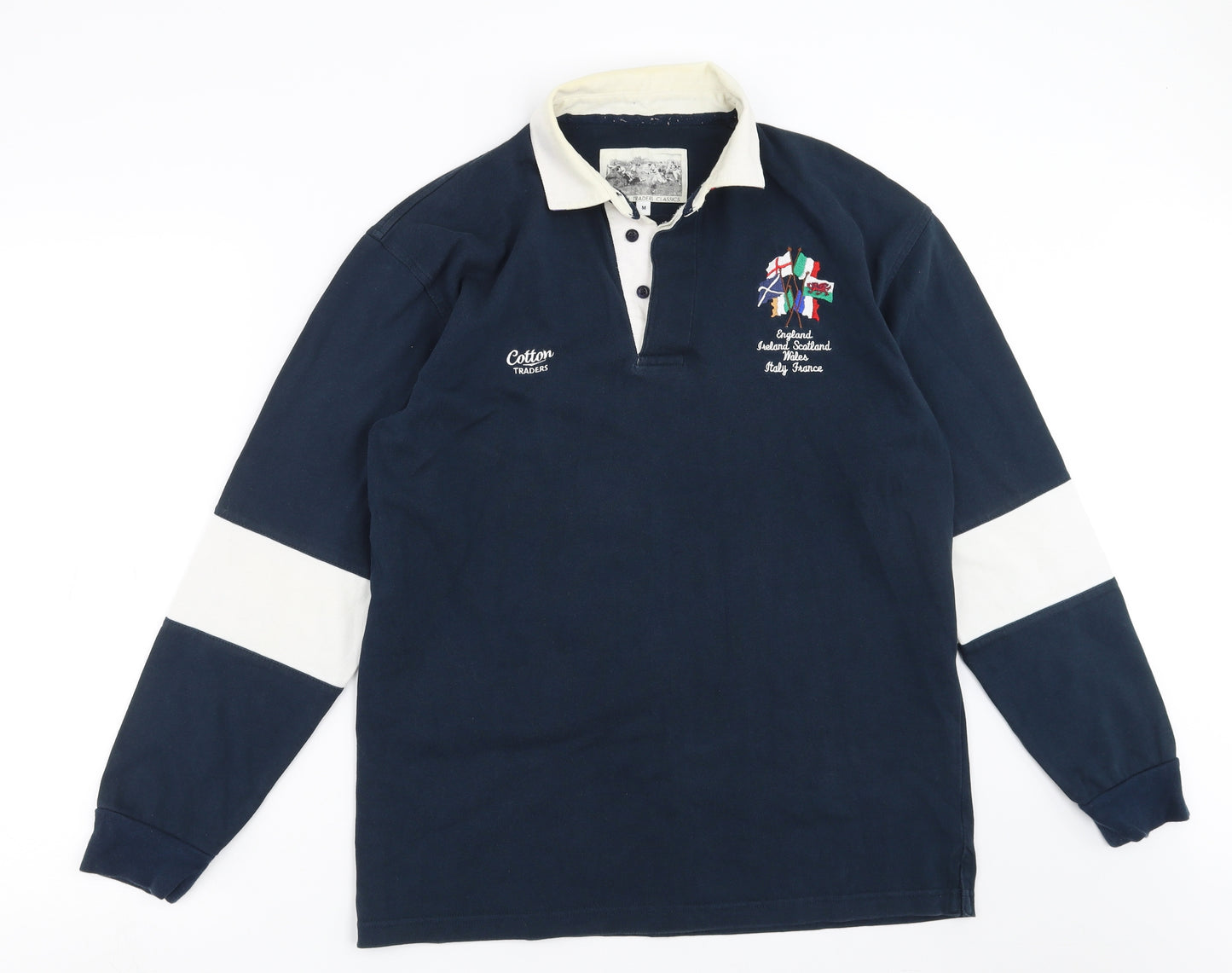 Cotton Traders Mens Blue    Polo Size M