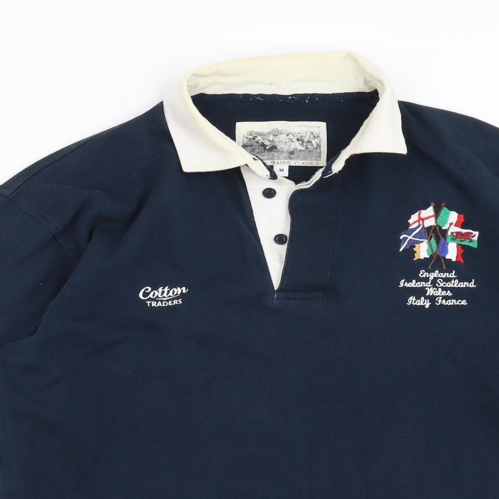 Cotton Traders Mens Blue    Polo Size M