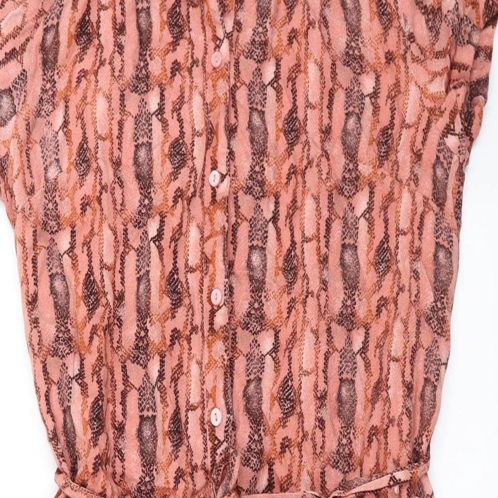 NEXT Womens Pink Animal Print  Shirt Dress  Size 10