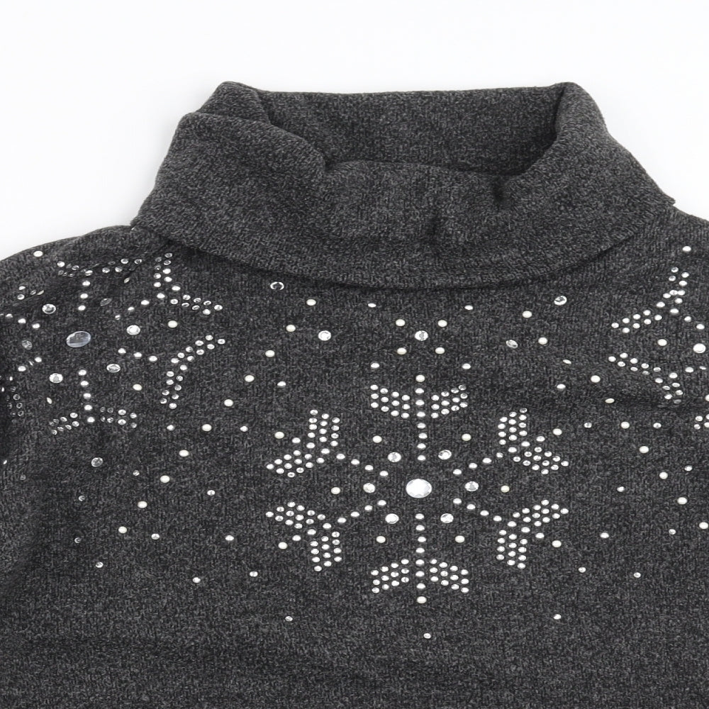 TU Womens Grey  Knit Pullover Jumper Size 20  - Snowflake Print