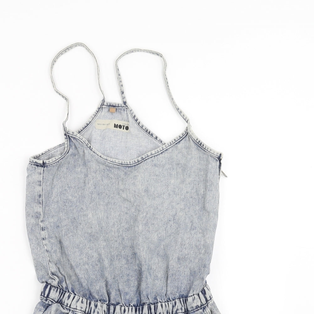Topshop Girls Blue  Denim Playsuit One-Piece Size 8 Years