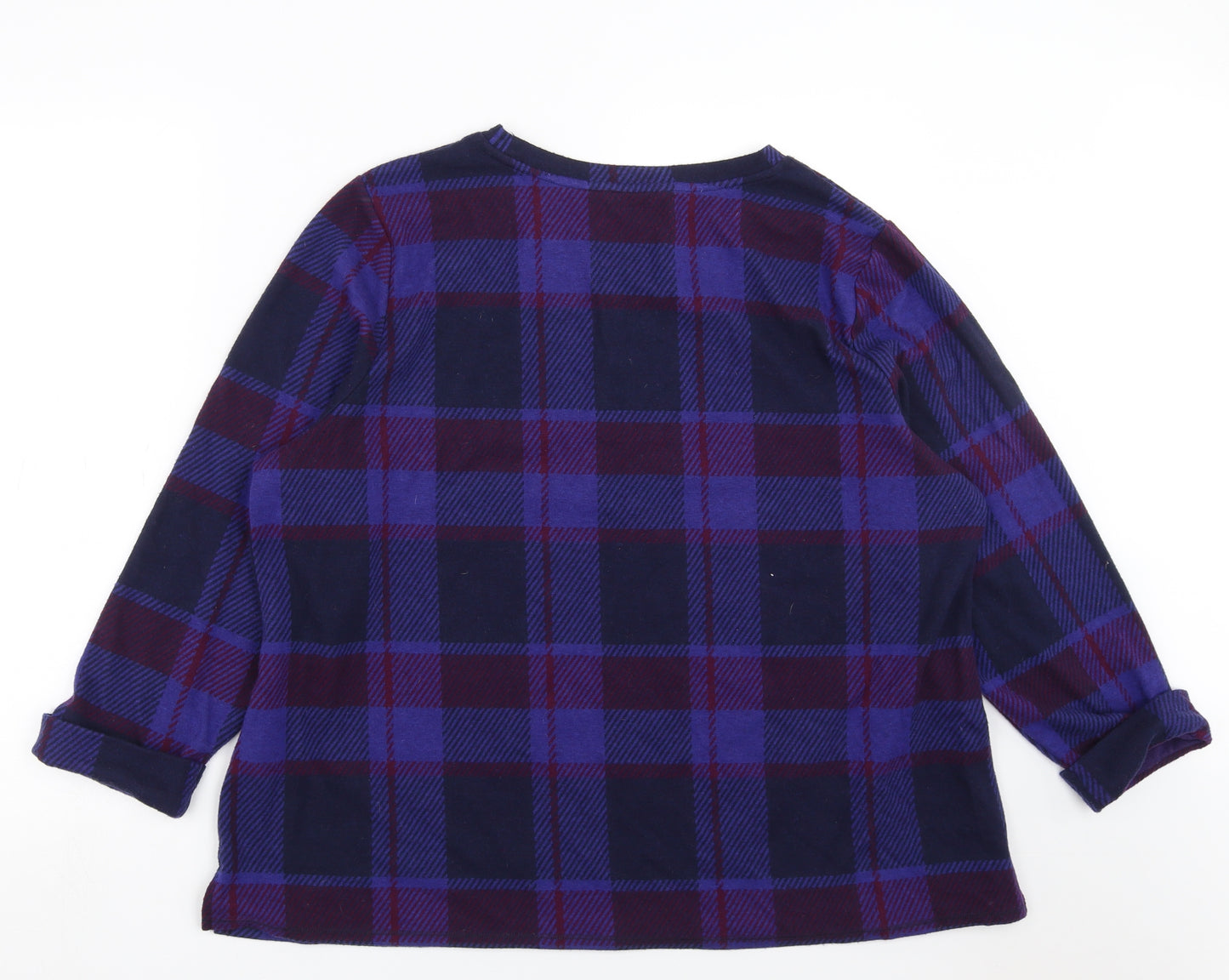 Marks and Spencer Womens Blue Plaid  Pullover Jumper Size 24