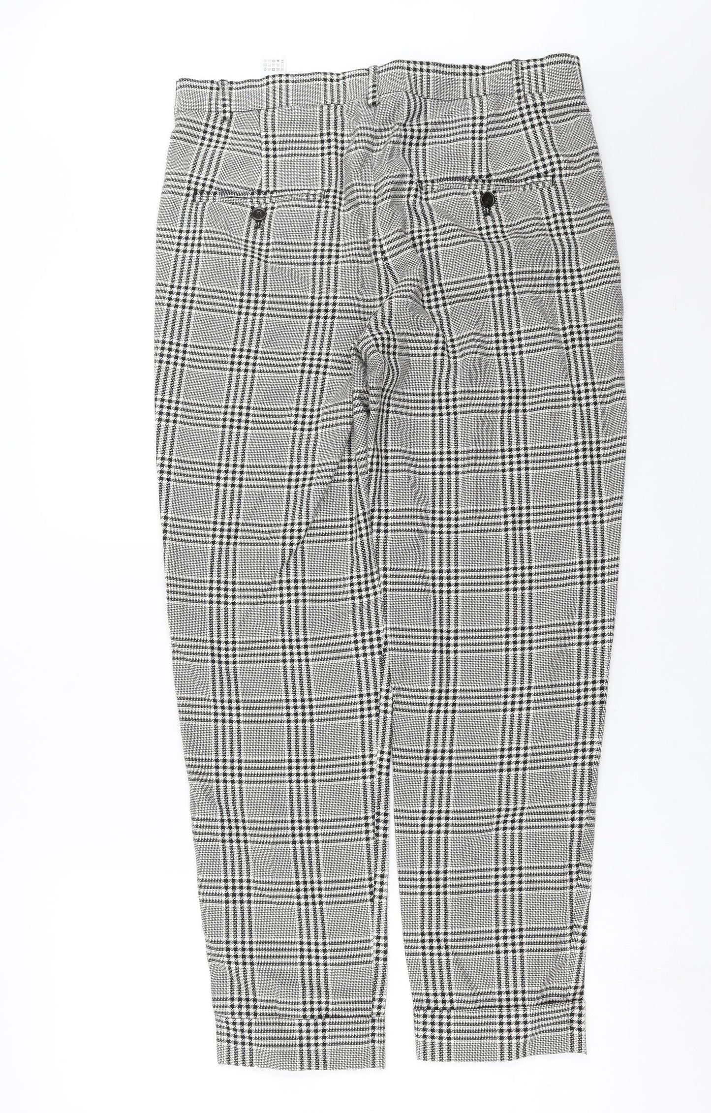 Preworn Womens Black Check  Trousers  Size 34 in L29 in