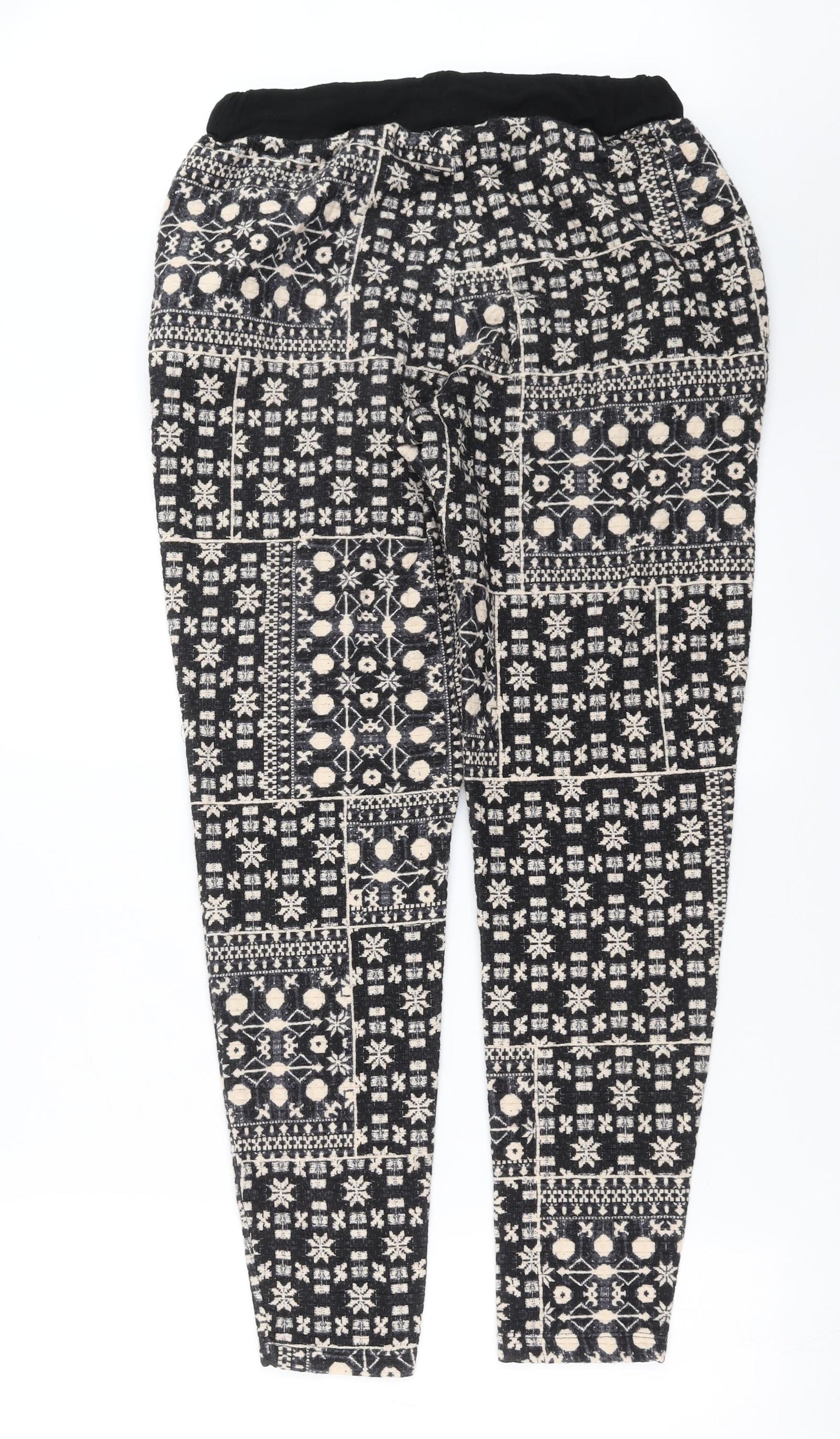 H&M Womens Black Geometric  Jogger Trousers Size S L29 in