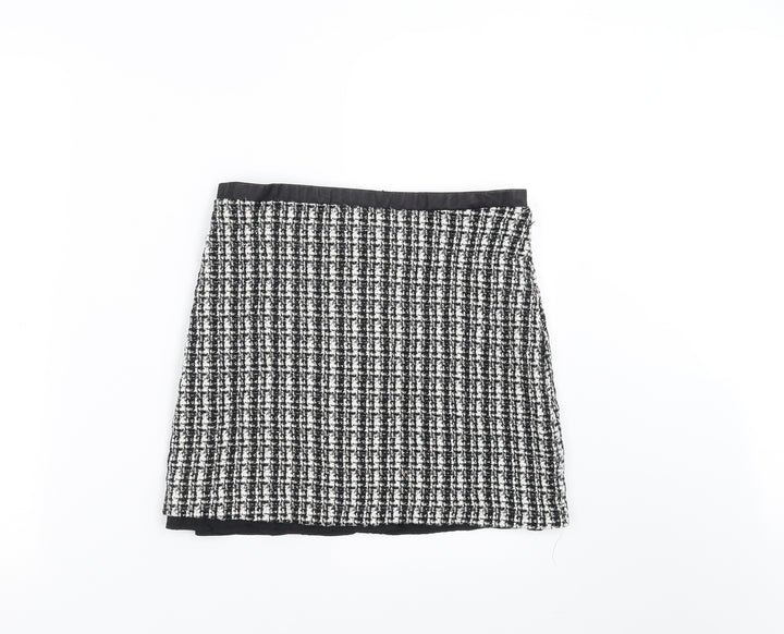 Oasis Womens Black Striped A-Line Skirt Size 10